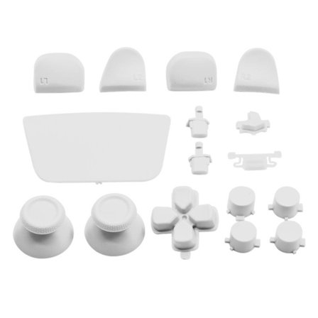 16 stk. PS5 Kontroller Erstatningsknapper Tommelspak Utløserknapper Hvit