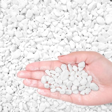 1 kg Dekorative Hvide Sten - Naturlige Flodsten til Fiskeskåle & Akvarier, Terrarier, Plantepotter, Landskabspleje.