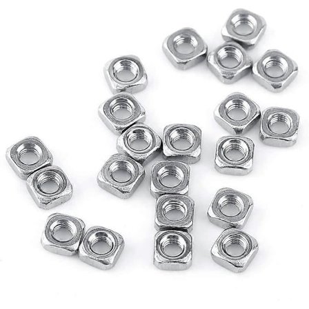 100 Åpne M3 Bolt Metriske firkantmuttere ss304 rustfritt stål firkantmutter for BH, Sølvfarge