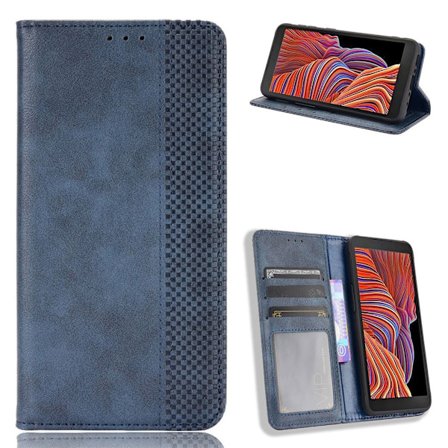 Bofink Vintage läder Samsung Galaxy Xcover 5 fodral - Blå