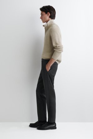 COS Men's Wool Slim Trousers in Grey