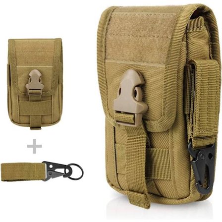 Taktisk taske (khaki) til smartphone EDC taske med telefonholder