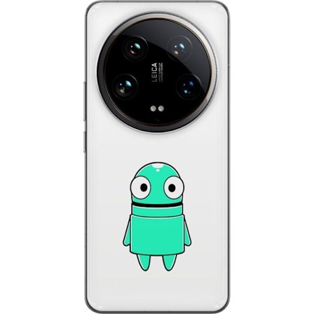 Kompatibel Mobilcover til Xiaomi Xiaomi 14 Ultra Turkis tegneseriefigur med store øjne og en glad personlighed i enkel illustration