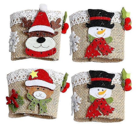 4 st Jul Vinglas Skydd Champagneglas Skydd Matbordstillbehör Jultillbehör För Hemfest (slumpmässig stil) 25-26[D]