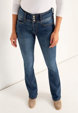 Cellbes of Sweden - Bootcut jeans med hög midja Jennifer - mörkblå / denim - för damer - 50L
