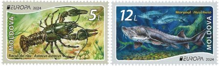 Moldova - EUROPA 2024 Undervandsfauna og -flora - Postfrisk sæt 2v