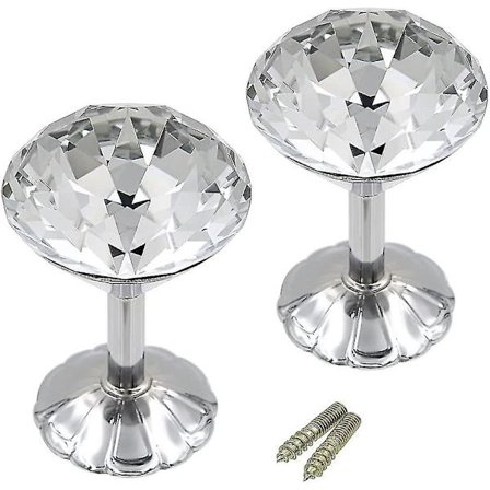 Et par ekstra store 60 mm glas krystal gardinholdere bånd tilbage væg krog kvast holder