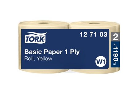 TORK Industritorkrulle Universal W1 1-lags gul 2/fp - Lyreco - Städ och hygien - Toalettpapper och torkpapper - Industritork