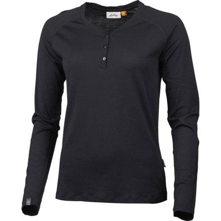 Lundhags Gimmer Merino Light Women's Henley Women long-sleeved sweaters Black M