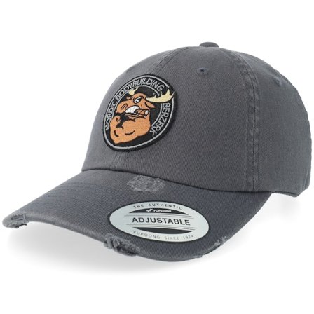 Berzerk - Grey - unconstructed - Cap - Jacked Moose Black Round Patch Destroyed Grey Dad Cap - Hatstore