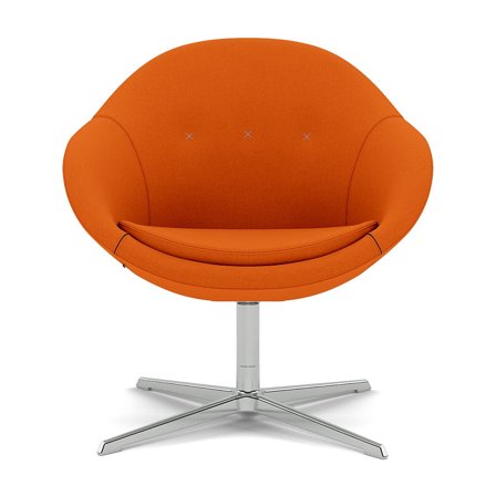 Varier Furniture Kokon Club - Orange Wool - Chrome base