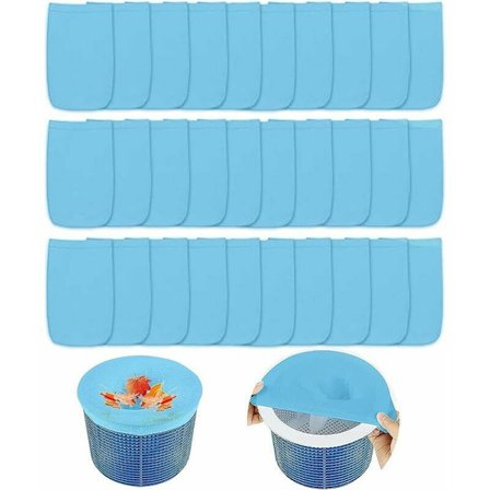 Pool Skimmer Filter, 30 Pool Skimmer Strumpor Skimmer Nät, Pool Skimmer Strumpfilter för Poolkorg, Pool Skimmer Strumpor för Simbassänger, Blå