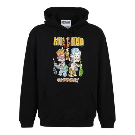 Moschino, The Flintstones Smiley Hoodie Zwart, Heren, Maat:L