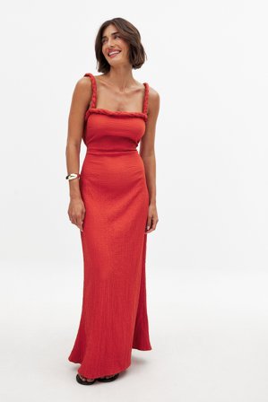 NA-KD - Maxikjole med åpen rygg og vridde stropper - Selskapskjoler - Oransje - EU 36