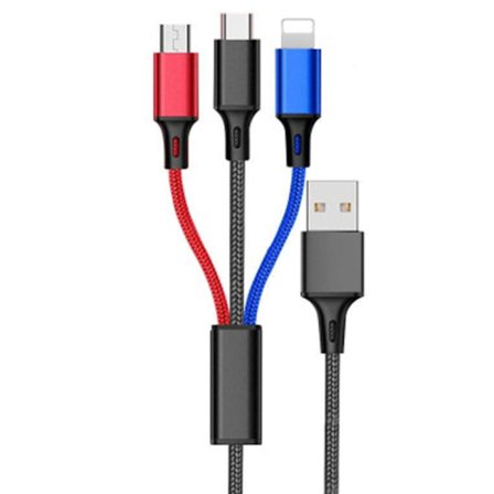 3 i 1 Multifunktionell Snabbladdnings Micro-USB/Lightning/Type-C
