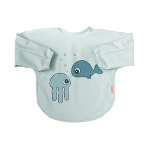 Done by Deer Blue Sea Friends 16-18 m Sleeved Bib One Size - Baby feeding - One size - Blue