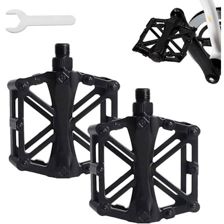 ING Sykkelpedaler - Terrengsykkelpedaler - Sykkelpedaler i aluminiumslegering - Universelle anti-skli pedaler - Inkluderer installasjonsverktøy