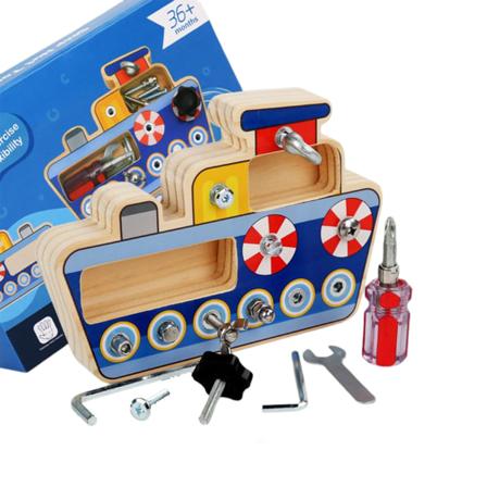 Skruva skruvarna Demonteringsleksak 2 typer Välj Grävmaskiner Fartygspresent för barn ship