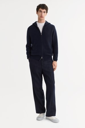 Soft Goat - Men's Chunky Hoodie - Cashmere hoodie - S - Navy