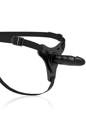 Silikon Strap-On Realistisch Schwarz 16 cm