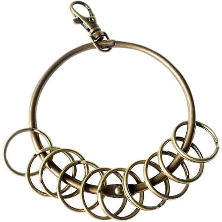 Stor nøkkelring i bronse (80 mm) 10x Multi-ring - WELLNGS