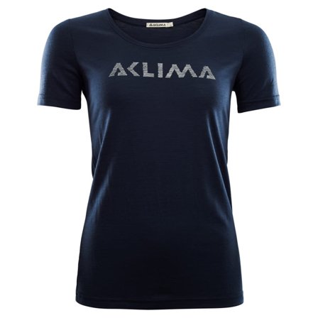 Aclima LightWool T-shirt Logo Women Women short-sleeved sweaters Blue XS