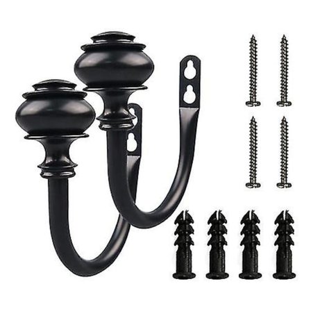 Gardinsløyfe Festemutter Haken Svart Gardin Tilbehør U-krok