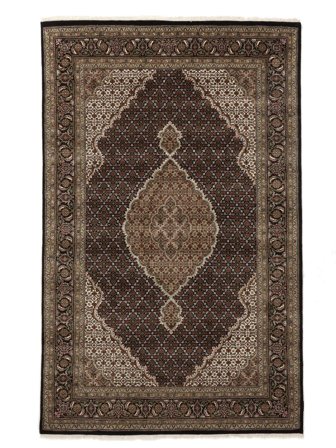 Tabriz Royal Rug Hand Knotted 176X280 Black/Brown India