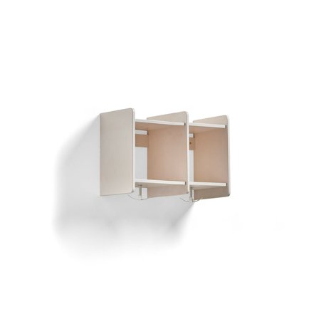 Półka ścienna EBBA, na odzież, 2 sekcje, biały