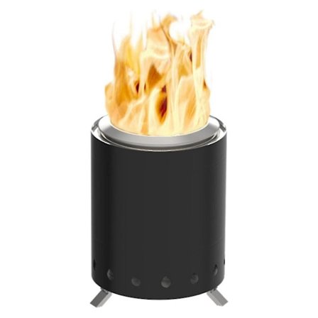 Bordseldstad, portabel mini-eldstad för stadsmiljö, eldas med ved eller pellets, rökfri eldstad