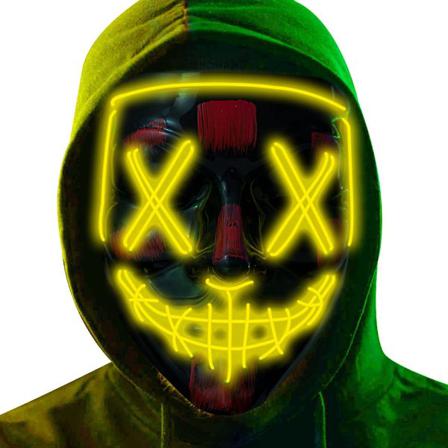 Halloween-mask Led-belysningsmask, Karneval, Present (gul)