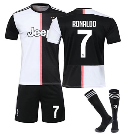 Juventus Tröja 2019-20 Cristiano Ronaldo #7 Cr7 Hemma Fotbollströja Barn Vuxen 3-Delad Tröja Kit Vuxen Barn