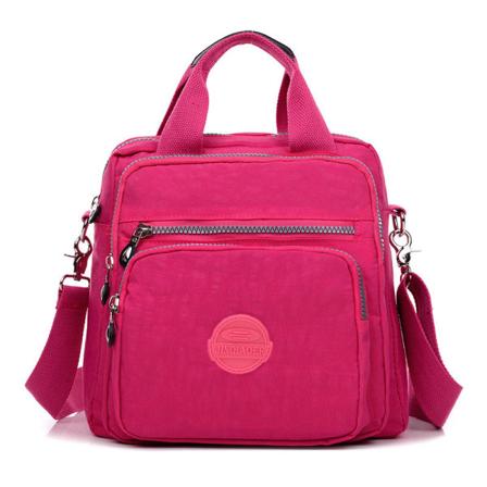 Nylon Axelremsväska Bärbar damryggsäck Damväska Rose Red