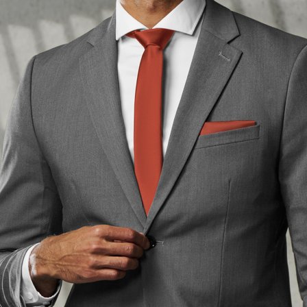 Gravata Simples Terracota de 6 cm para homens - Gravatas estreitas