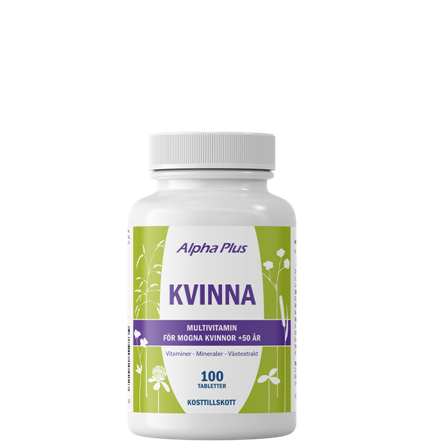 Vitaminer og mineraler Kvinna 100 kapsler Alpha Plus