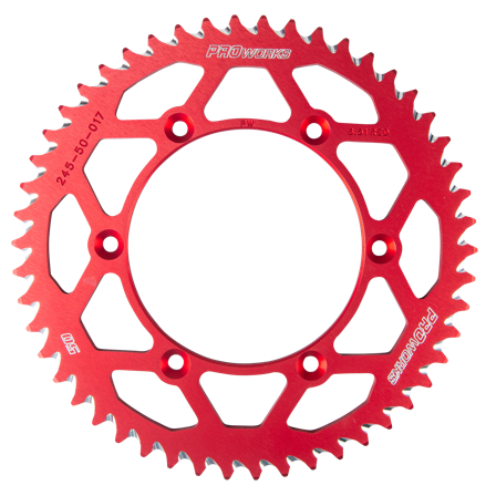 Proworks Aluminum Rear Sprocket Red - Yamaha WR 250F 2001-2026
