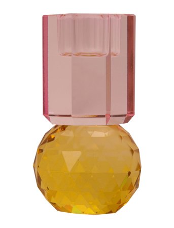 Crystal Candle Holder Yellow C'est Bon