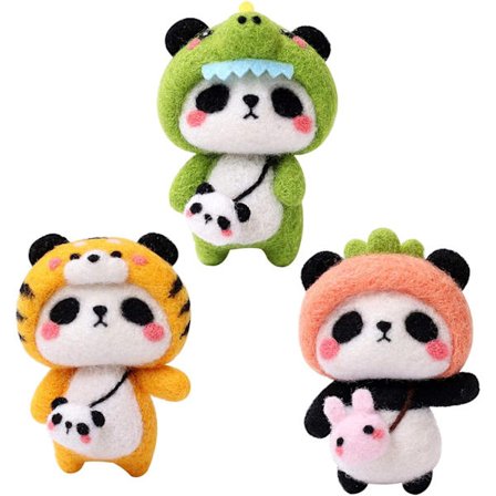 3-pakke dyreullfiltingsett komplett nålefiltingverktøy og