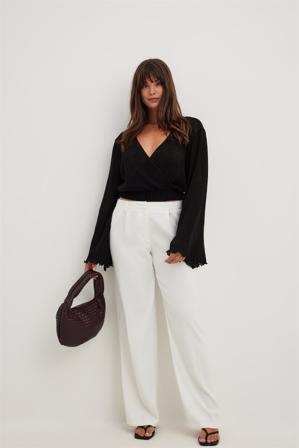 NA-KD Jerseytopp med vida ärmar - Blusar - Svart - XX-Small