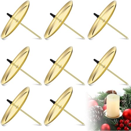8 stycken 6 cm/ 2,4 tum metallplatta ljusstakar adventsljusstake