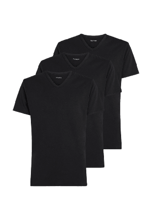 Calvin Klein 3 Pack T-shirts, V-neck Pyjamas Herr Svart L