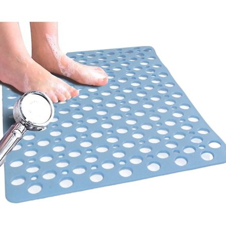 Halkfri duschmatta, 53x53 cm fyrkantig badrumsmatta, maskintvättbar halkfri badrumsmatta med sugproppar, blå