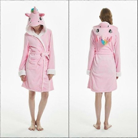 Flanellmorgonrock för män Badrock Pyjamas Cosplay Vinter Varm Sömlös Tecknad Par Sovkläder