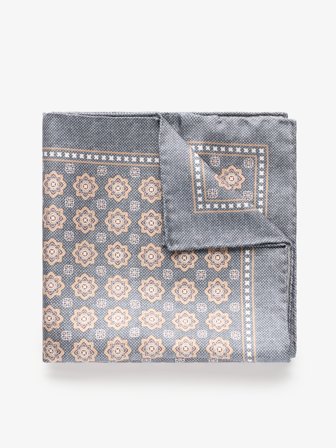 John Henric Men's Grey Geometric Pocket Square Size Onesize