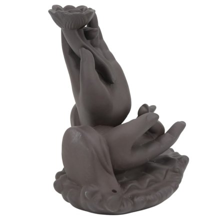 Buddha Hånd Foss Røkelsesbrennere Røyk Foss Moderat Størrelse Tilbakestrømnings Røkelsesholder for Soverom Studier Kontorer