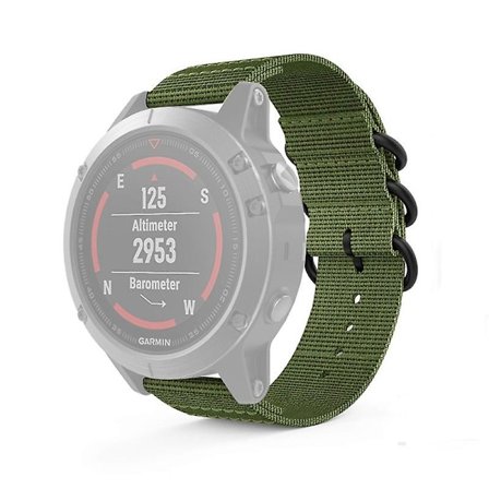 Armégrön Armégrön kompatibel med Garmin Fenix 3 Nylon Armbandsrem