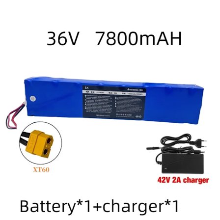 10S3P 36V 7800mAh 36V lithium batteripakke 18650 lithium batteri egnet til Xiaomi M365 elektrisk scooter batteri+42V oplader