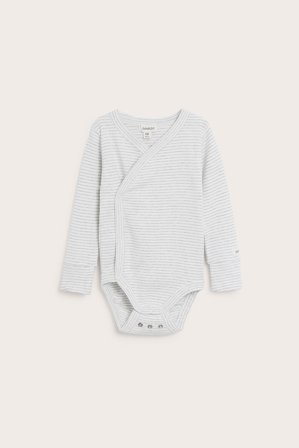 Newbie | Stripete omslagsbody | Gråmelert