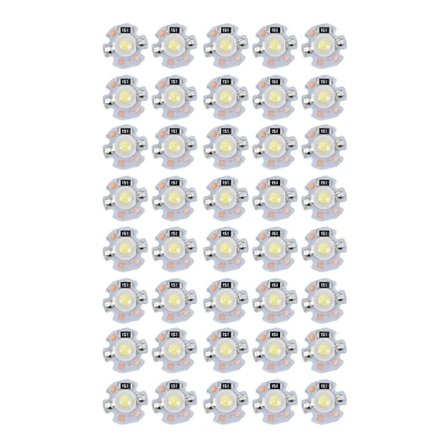 40 st LED-chiplampor 1W 24V 16mm/0.6 tum Aluminiumsockel Låg Energiförbrukning Lampkulla för Ficklampor Huvudlampor Vit Ljus