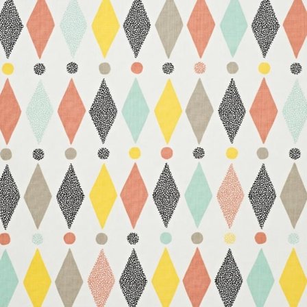 Littlephant Tyg på löpmeter - Harlequin, vit/multi metervara Flerfärgad 145 cm